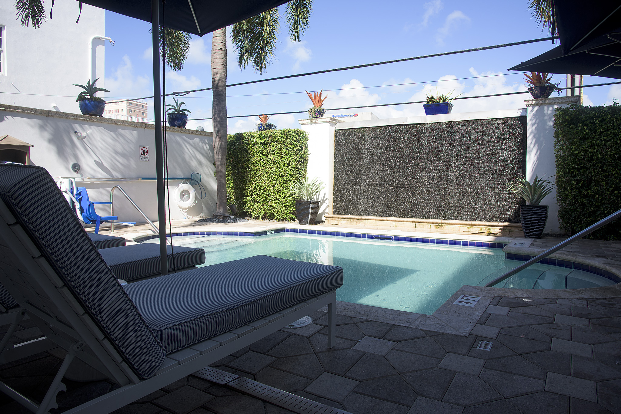 The South Beach boutique hotel pool is necessary in mid June, but a room there is half the price as it might be In January!