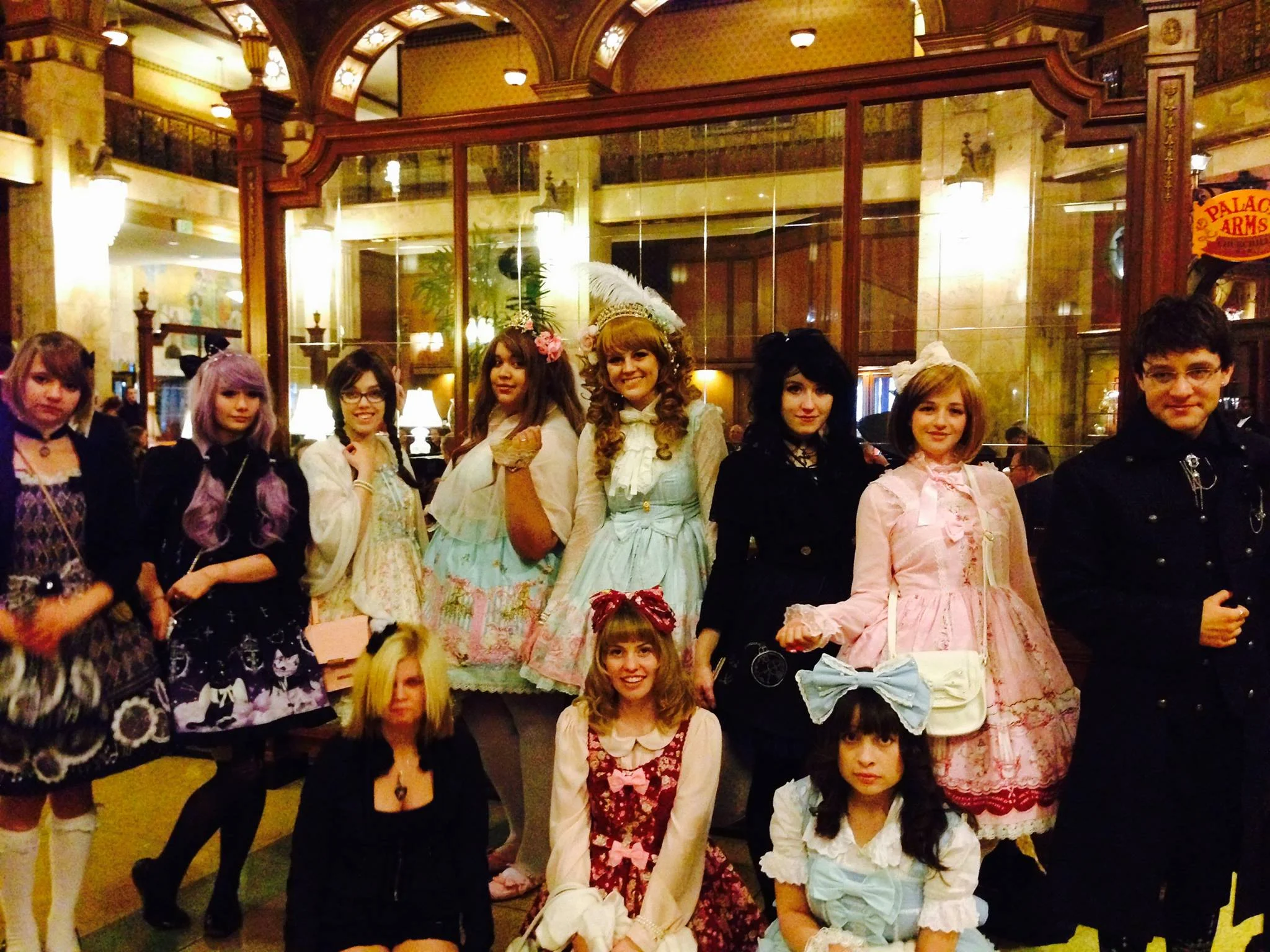 These young people enjoyed dressing up in Harajuku "Sweet Lolita" and "Goth Lolita" style (Harajuku a popular street in Tokoyo where people dress up and stroll) The period of their dress also matches the period of the hotel, so this group met for a fun afternoon tea party at the Brown and an evening out in Denver.