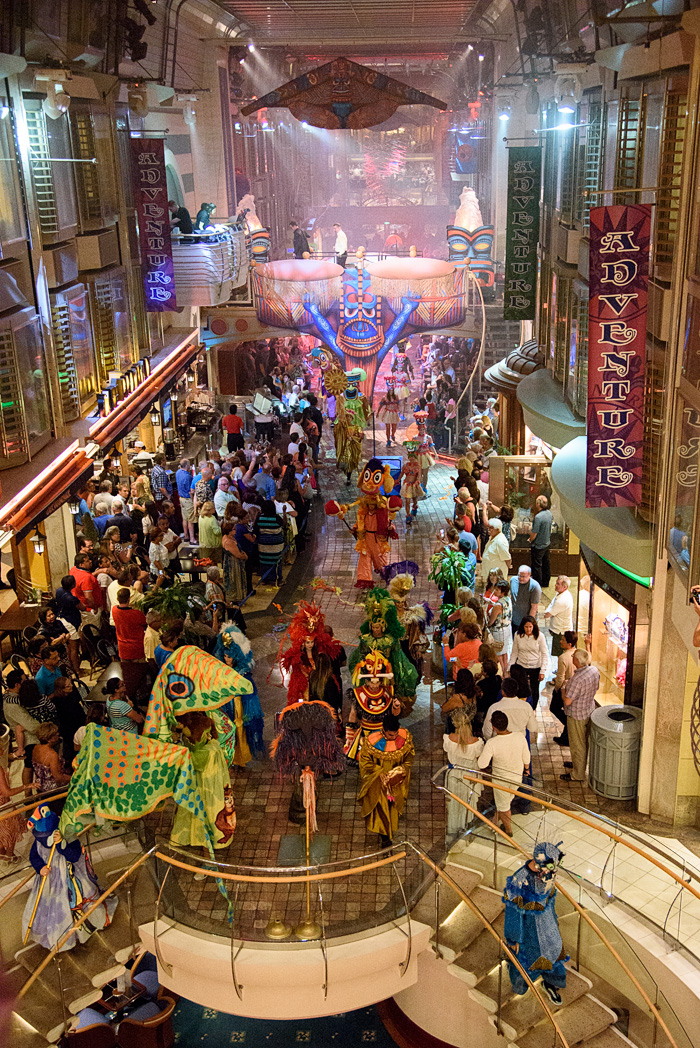A parade aboard Adventure of the Seas