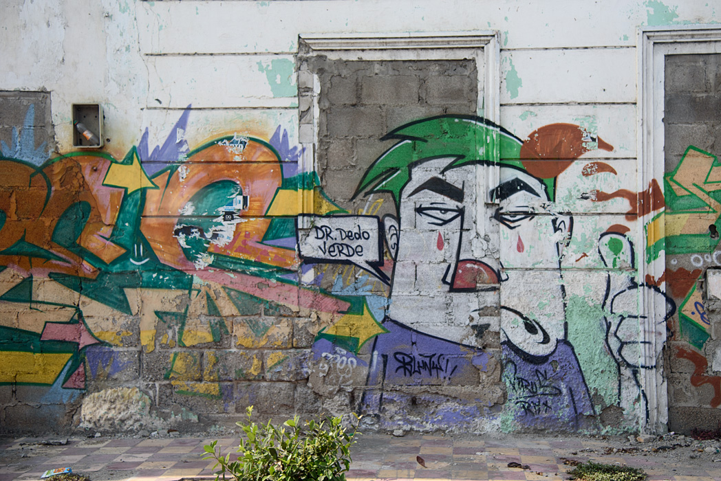 Some graffiti on a wall 