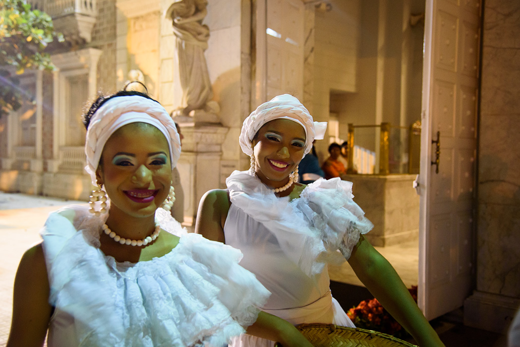 We were greeted outside the theater by actors dressed in traditional dress tossing rose petals.