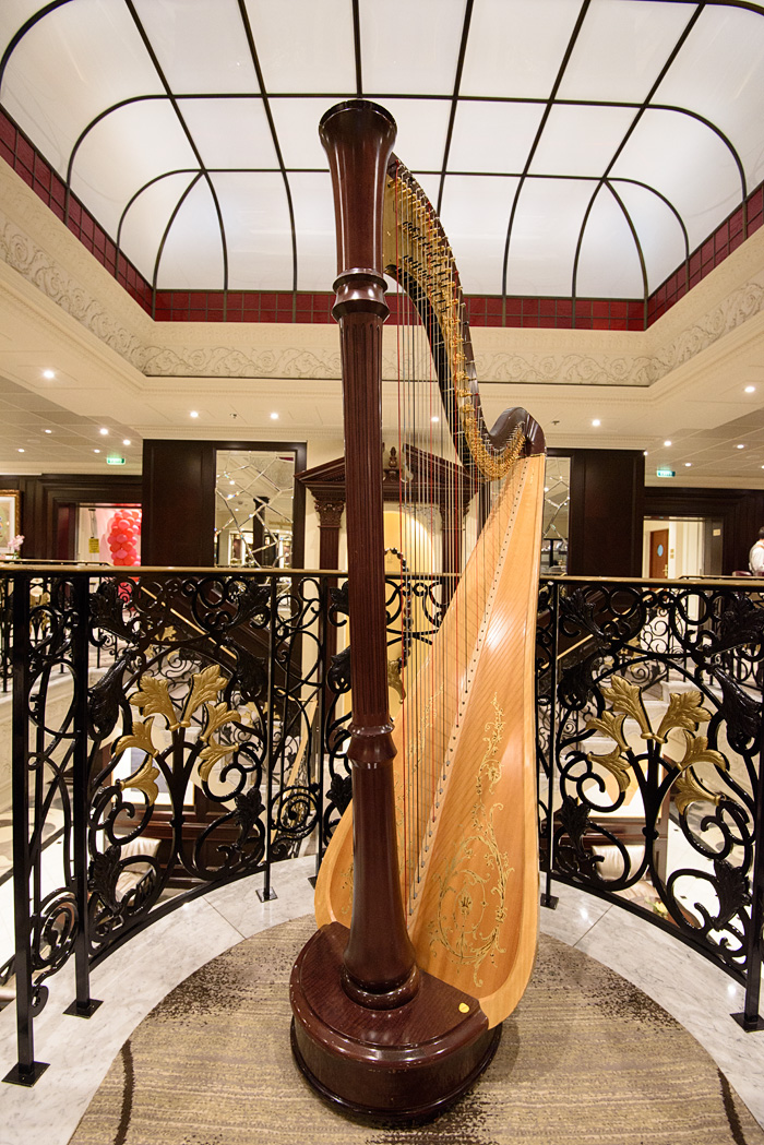 The harp in the center of the ship