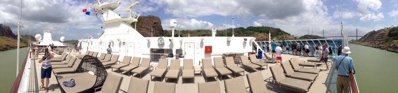 Panorama of Sun Deck in the Panama Canal