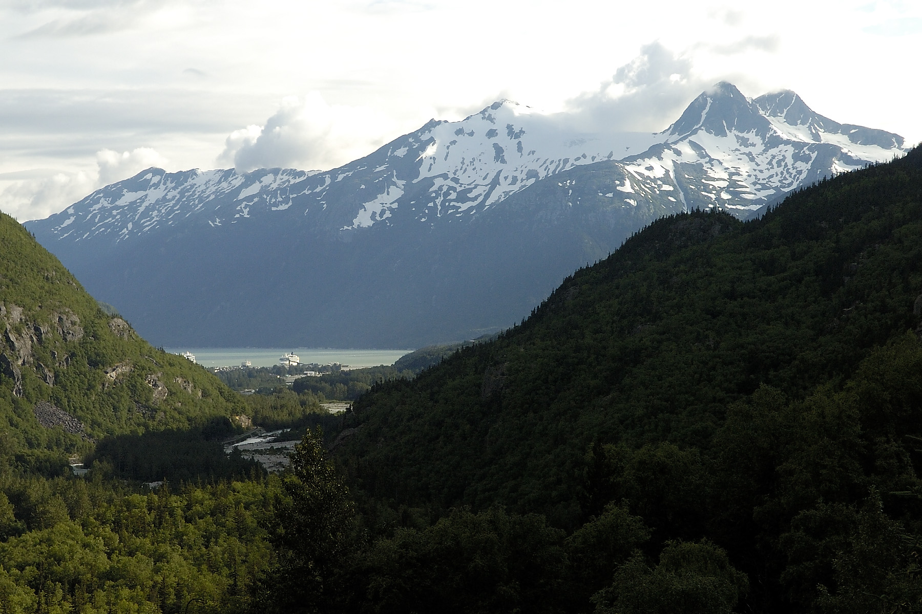 View of Skagway Alaska from the White Pass and Yukon Railway