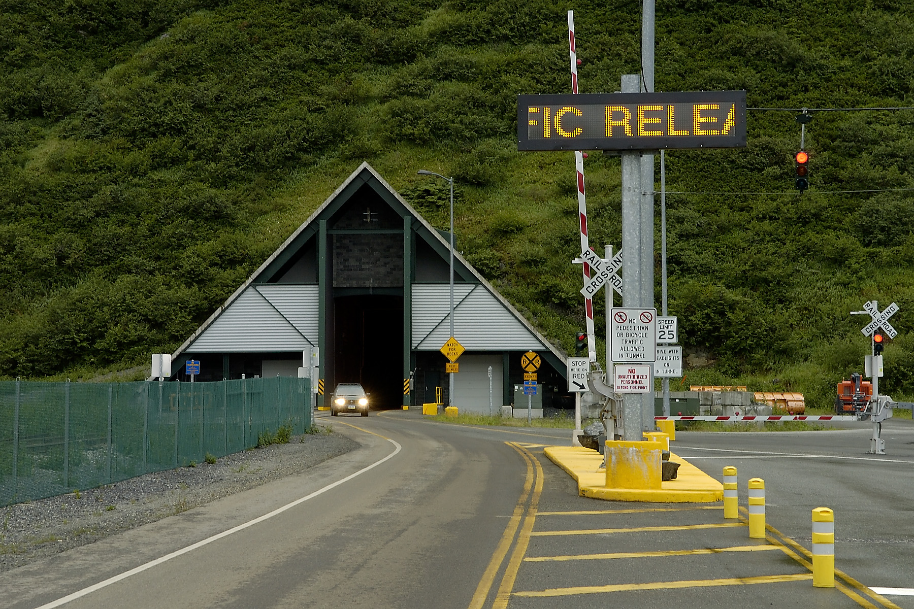 Entering the Anton Anderson Tunnel at Whittier