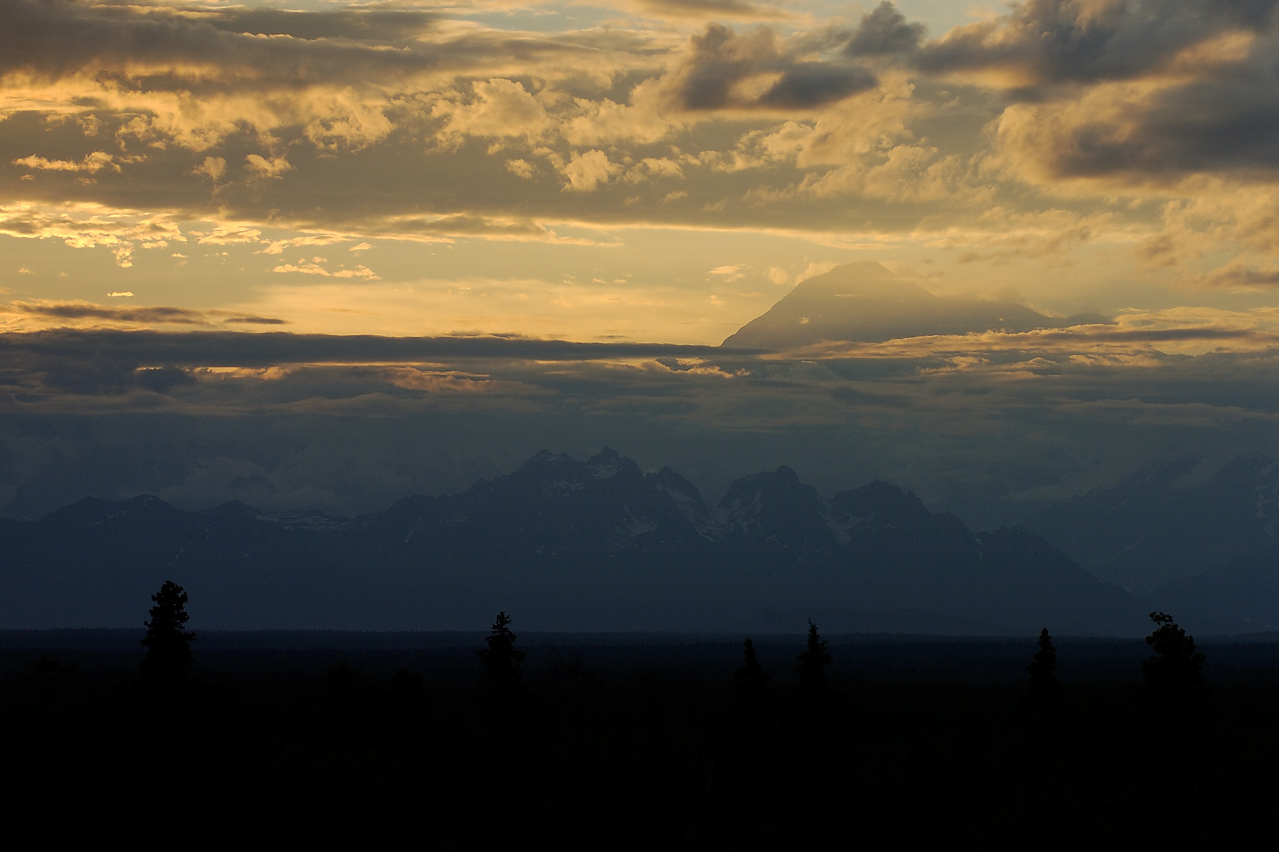 Denali dominates the sunset