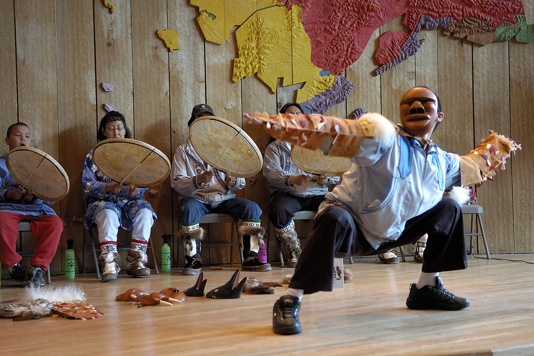 Native dancers at the Alaska Native Heritage Center