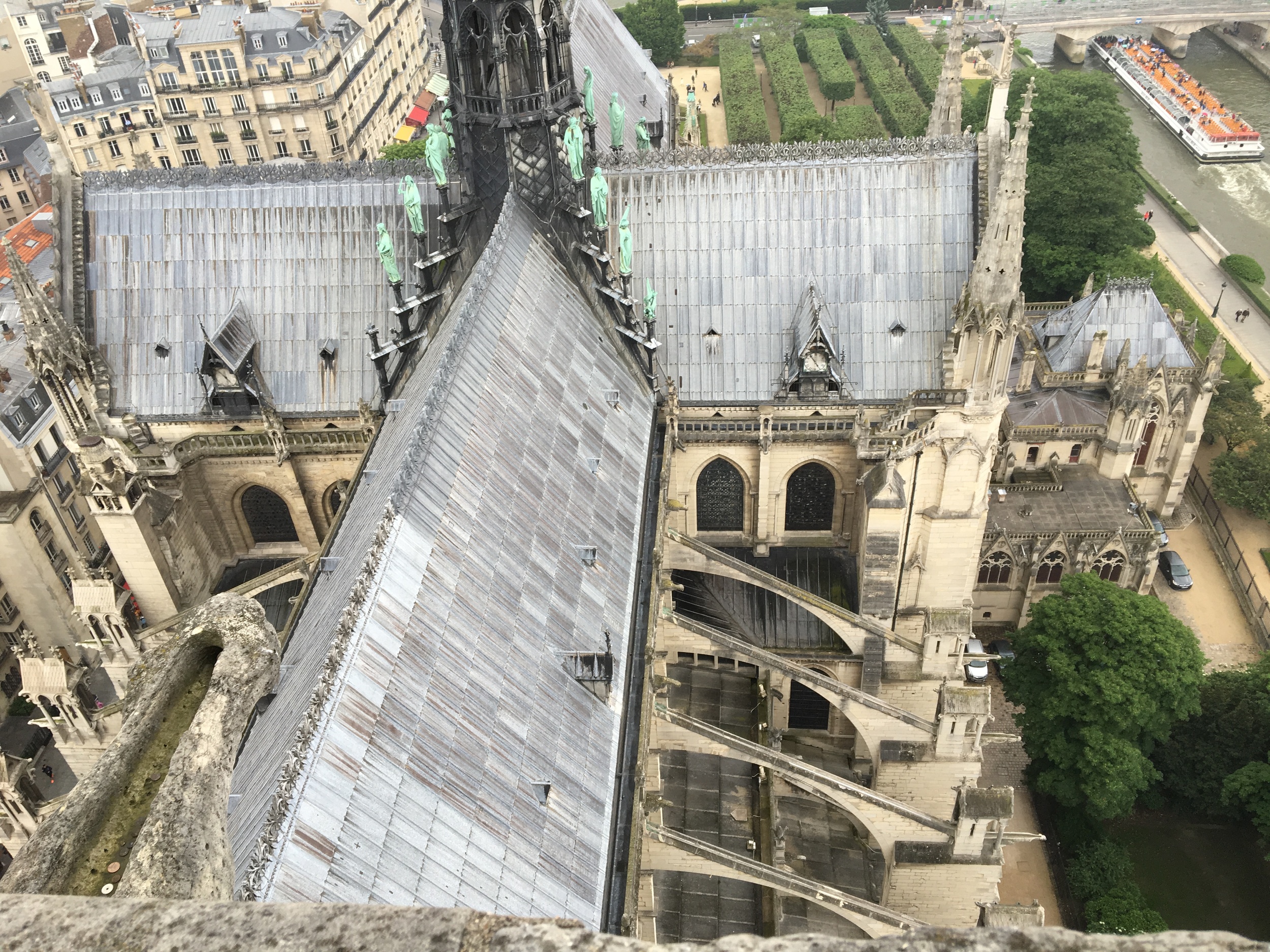 Seeing the flying buttresses used int he architecture was highlight for the young designer! 