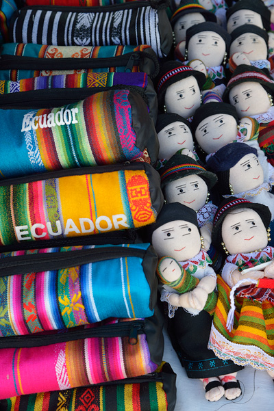 The tourist craft market at Otavalo had lots of souvenirs...