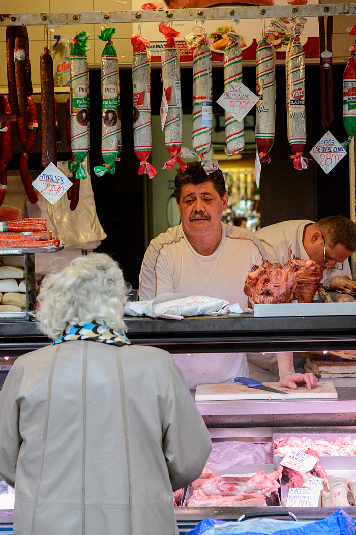 We enjoy watching local people interact with the vendors at markets...we don't understand a word of Hungarian, but we could see clearly that this lady was driving a very hard bargain at the Central Market in Budapest. 