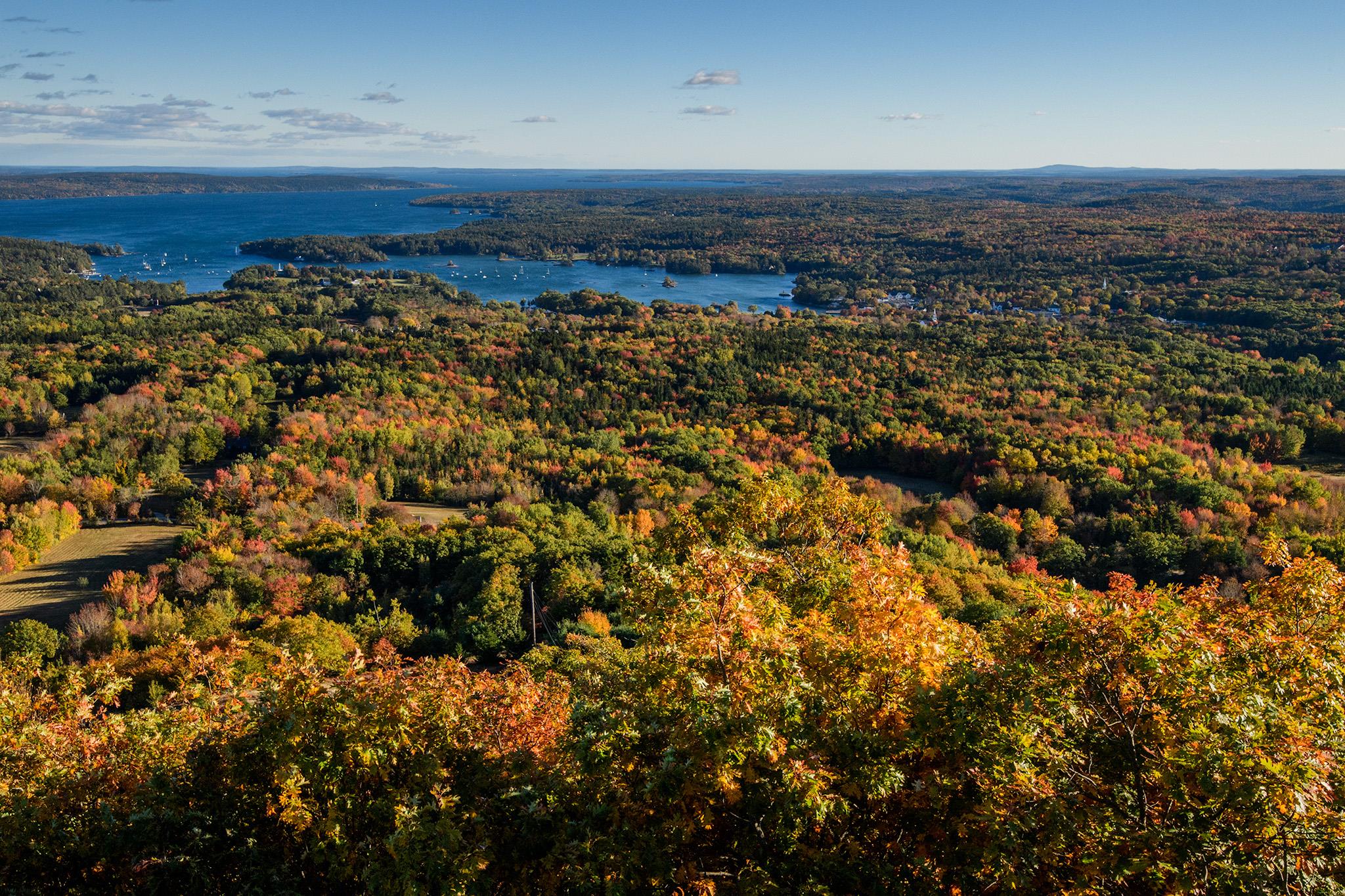 Blue Hill Bay from Blue Hill Mountain, trails maintained by Blue Hill Heritage Trust, who manage dozens of trails and walks through out the area. Including much easier ones through blueberry barrens or along the shores of the ocean.