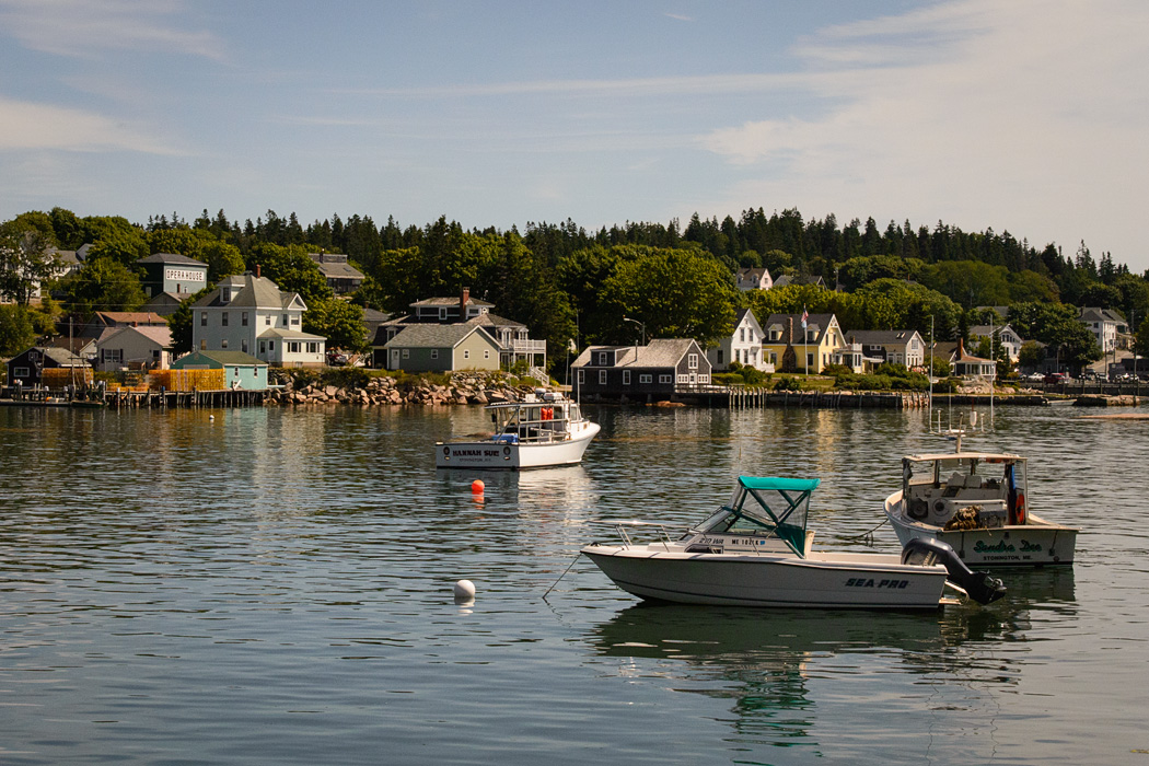 Stonington, and the Opera House Arts, historic Opera House on the hill.