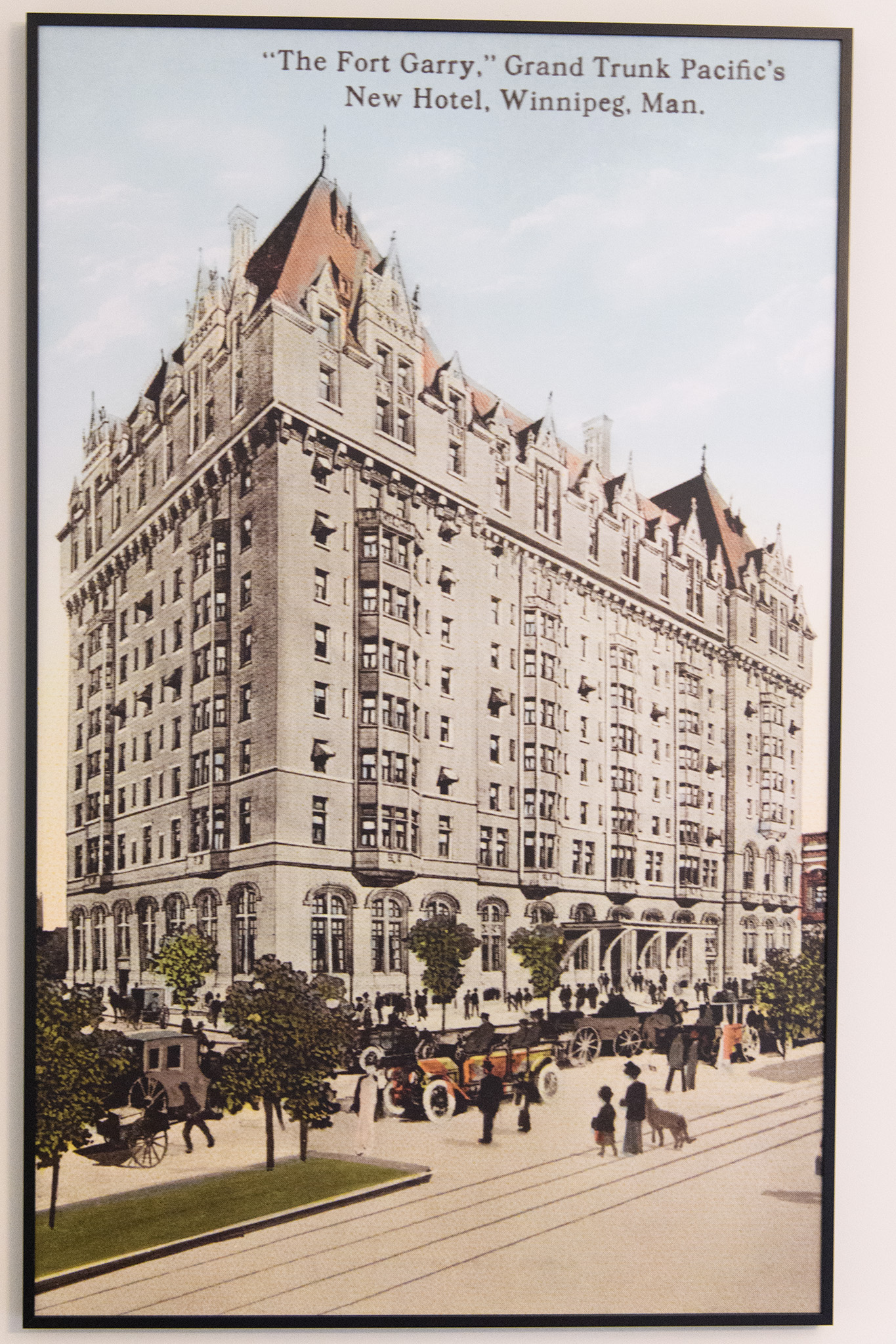 A reproduction of an old postcard adorns the walls.