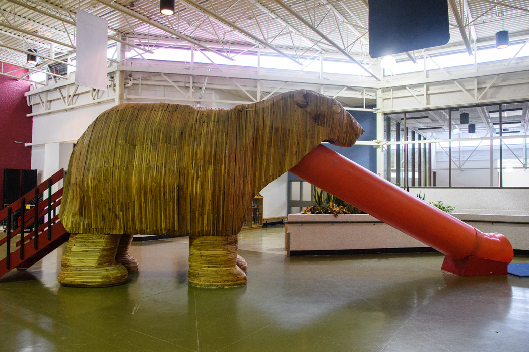 A polar bear slide at the Town Center Complex