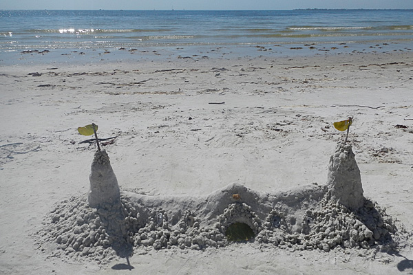 A sand castle along our favorite beach in SW Florida
