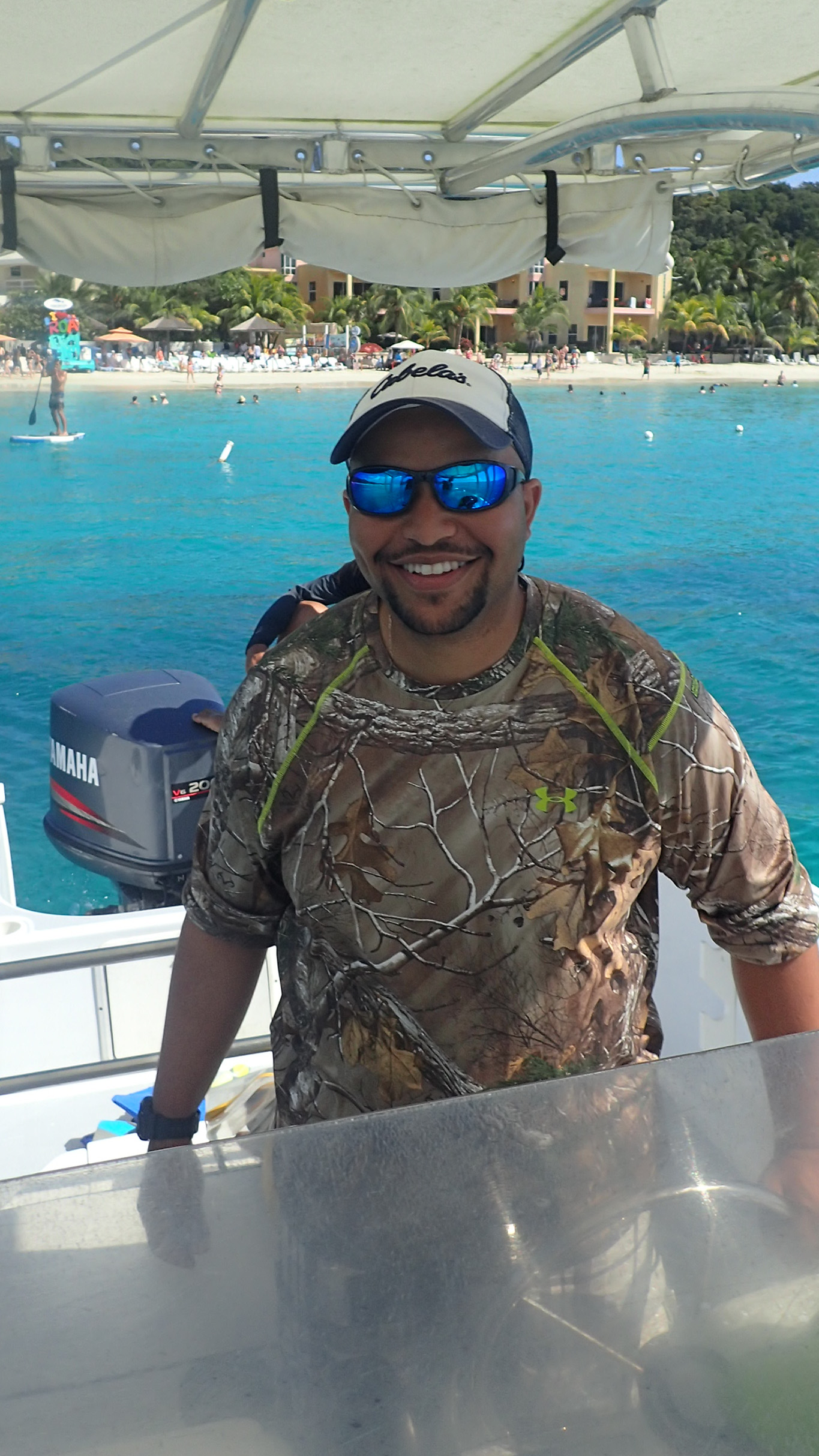 Channin cheerfully delivered us and the supplies we collected to Bananrama, by boat!