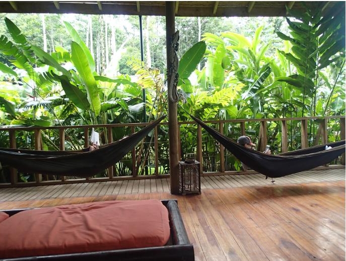 It's not all adventure...the Feifer teens had time to relax in a hammock with a good book!