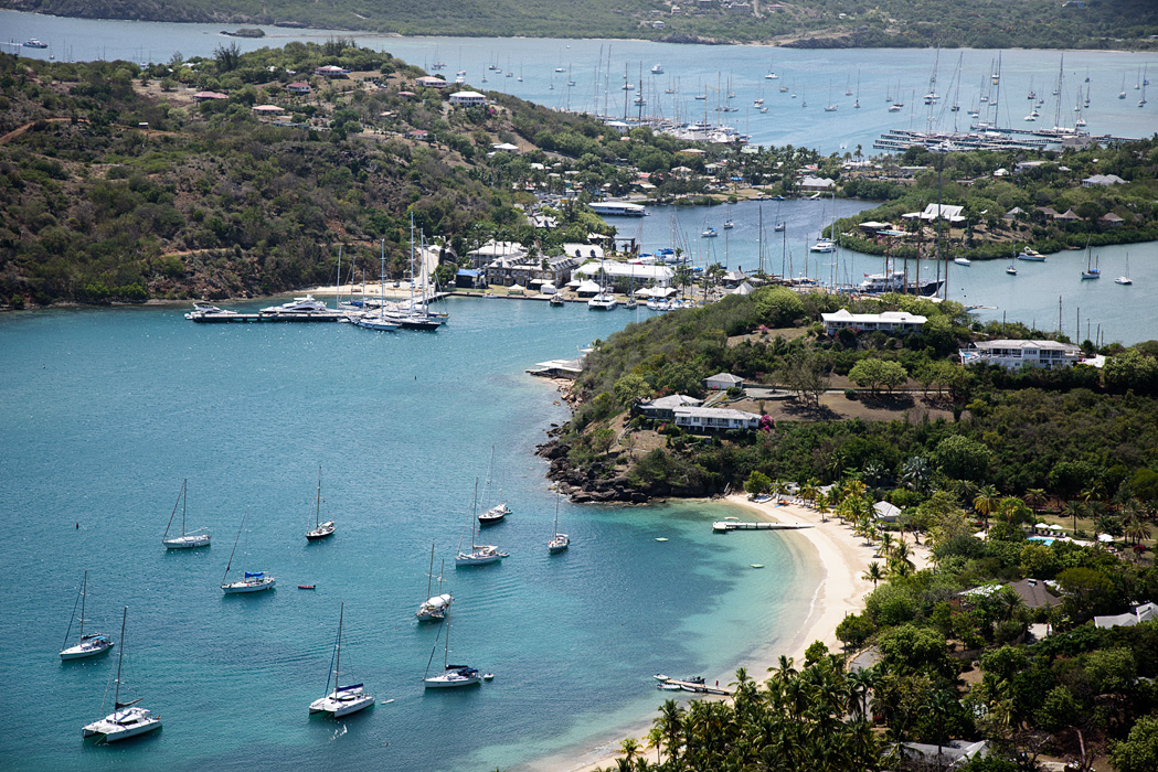 Yatchs in the harbor in Antigua