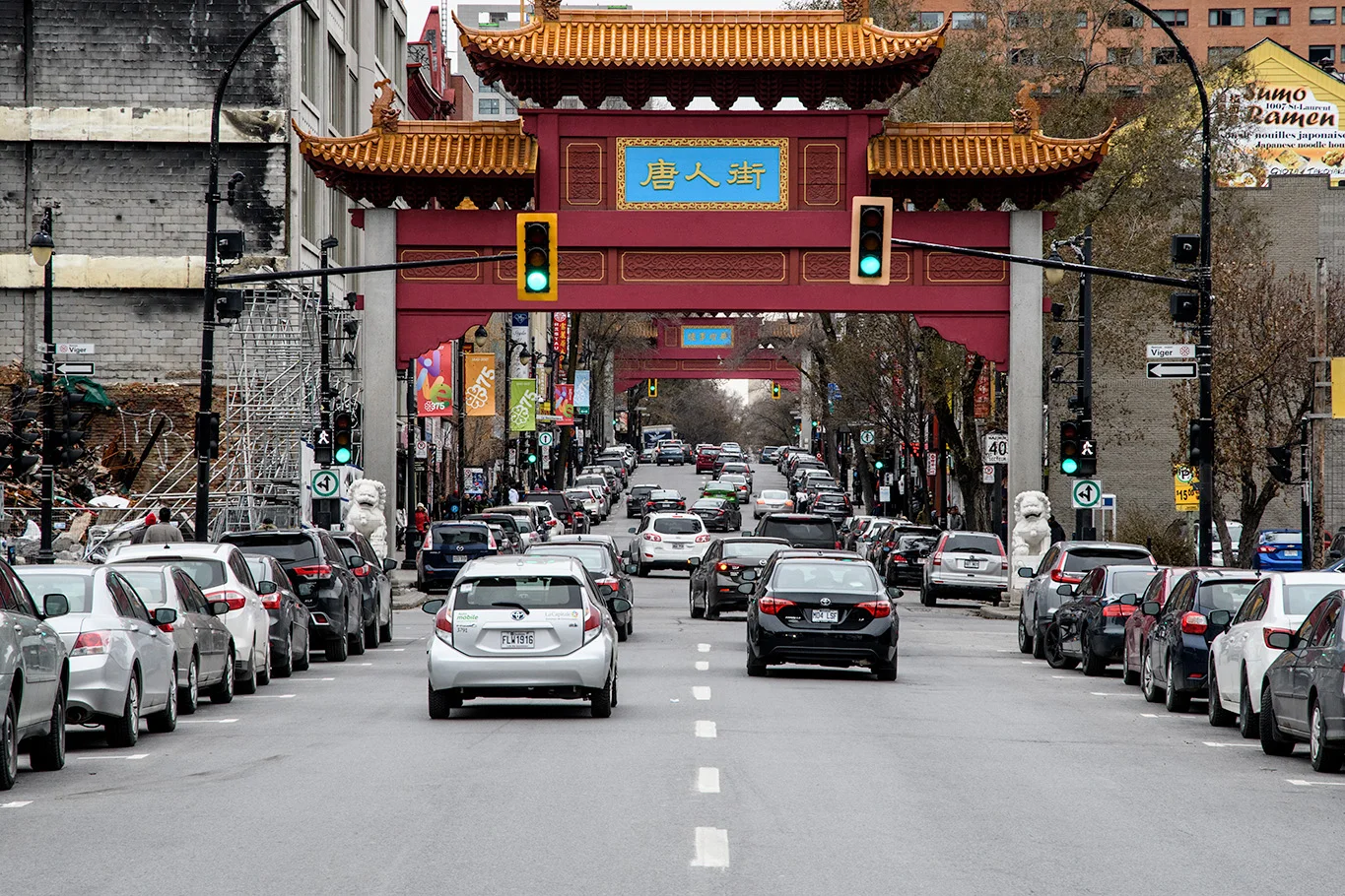 Chinatown is bordered by two decorative gates on Blvd St Laurent
