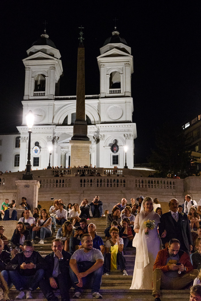 138 (give or take) Spanish Steps lead to Piazza di Spagna. From the top of the steps, a selfie ("When in Rome", as the saying goes, except we did not require a stick, thanks to Jeff's long limbs! and the Bernini (father and son) "sinking boat" fountain from the early 17th Century.