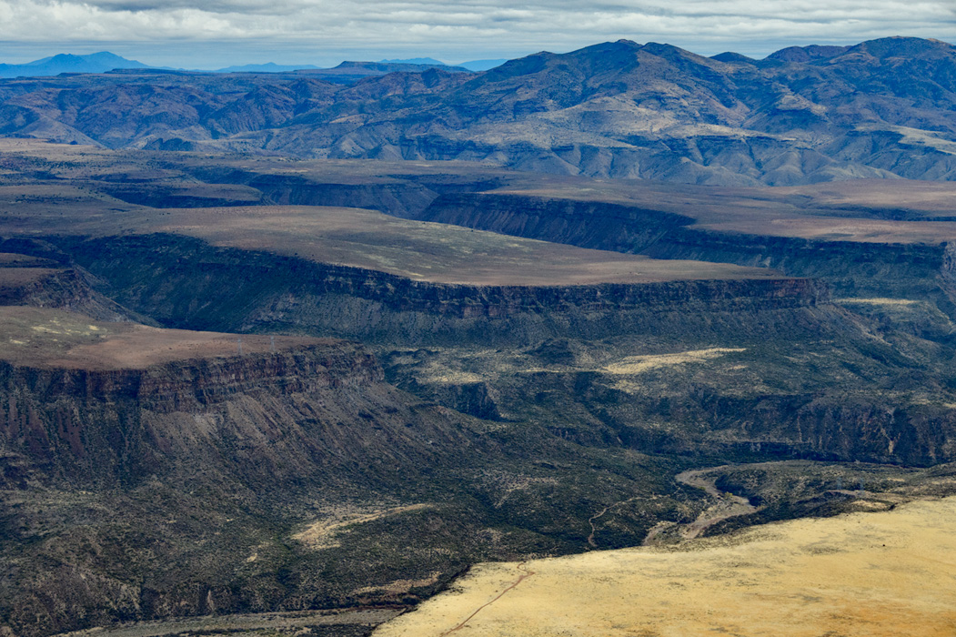 Arizona, where the only human evidence is dirt tracks through the landscape. 