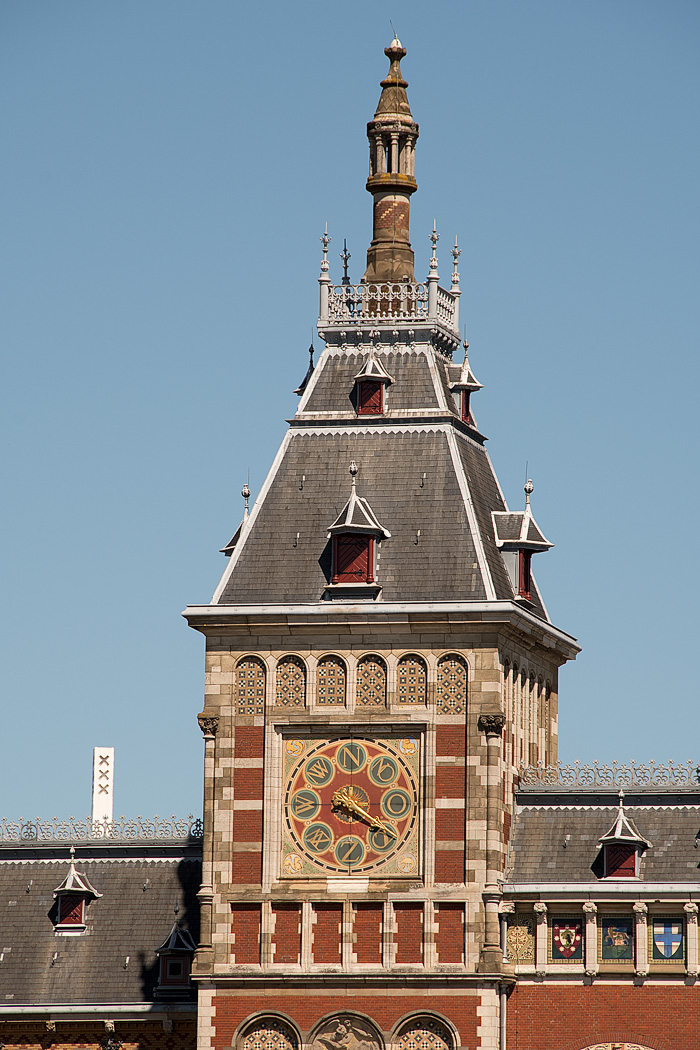 One of two towers on the Central Station, this one shows the wind direction, an important parameter for ships sailing into Amsterdam. 