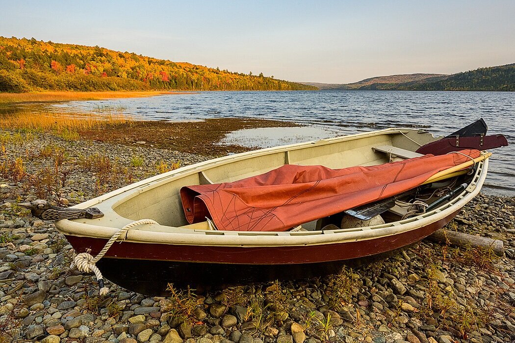 Boats available for use or rent on the lake