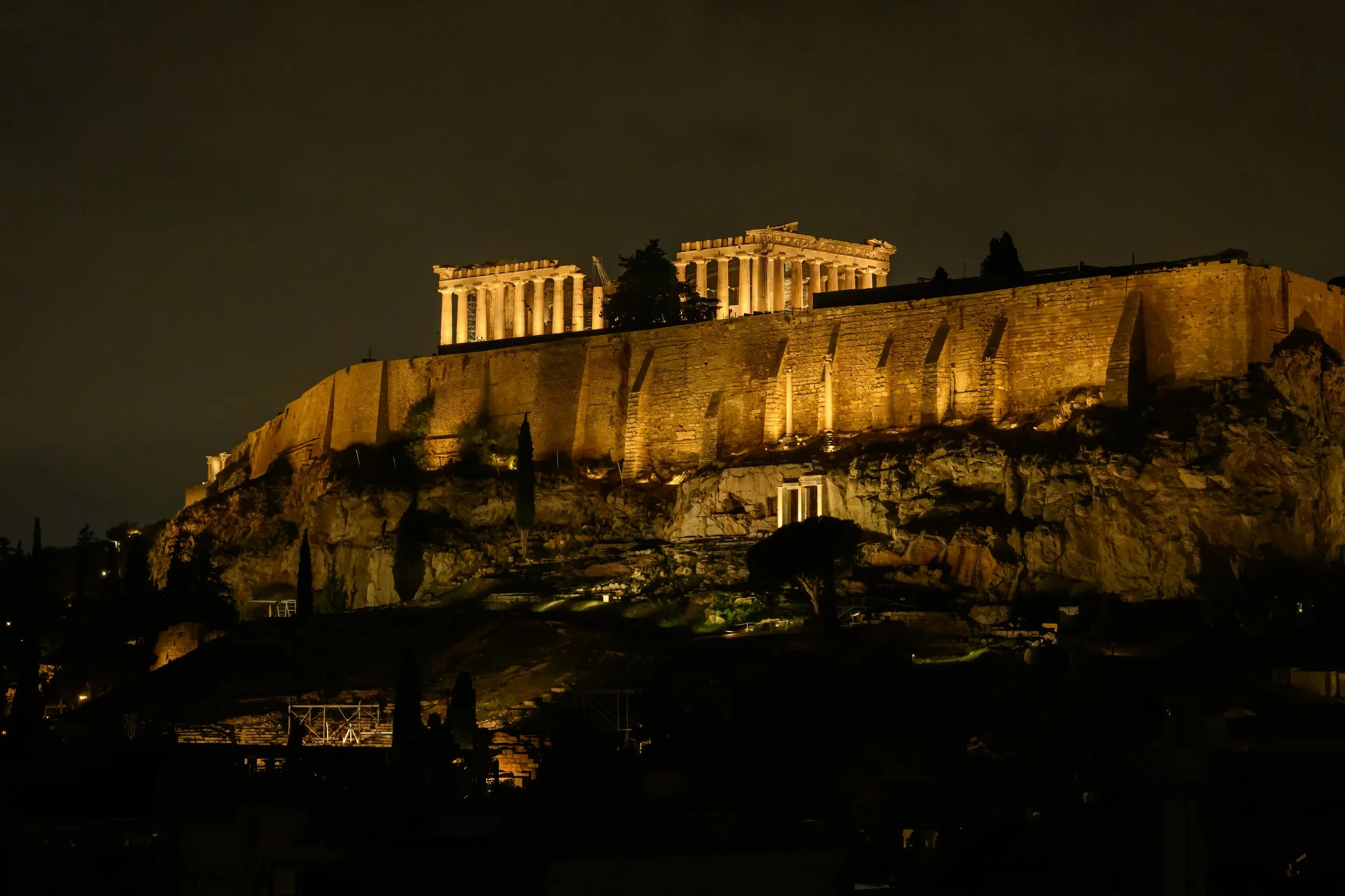 View from rooftop bar at Athens Gate
