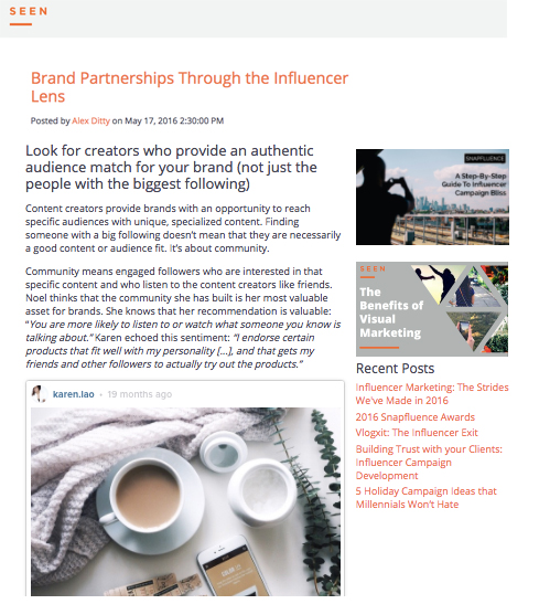 SEEN: Brand Partnerships Through the Influencer Lens