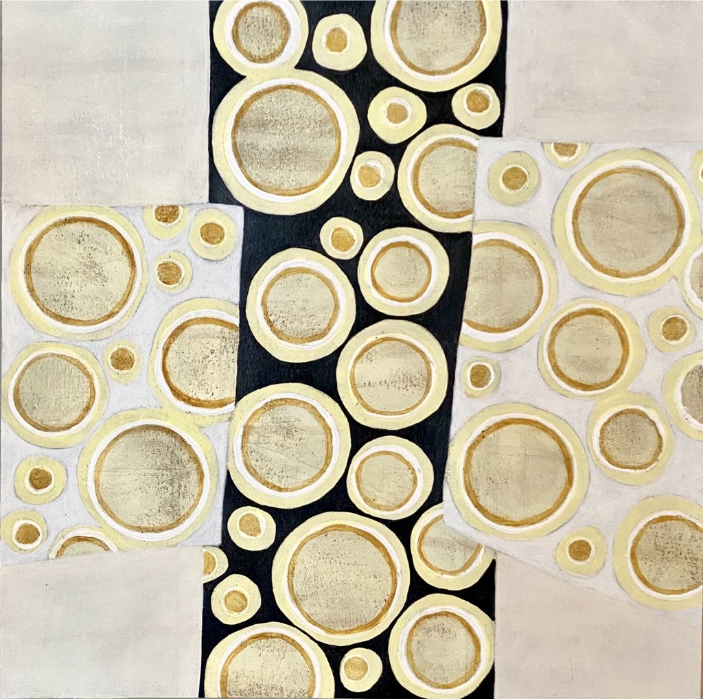 Bubbles #1 | 12x12 inches | acrylic & Persian tea on panel