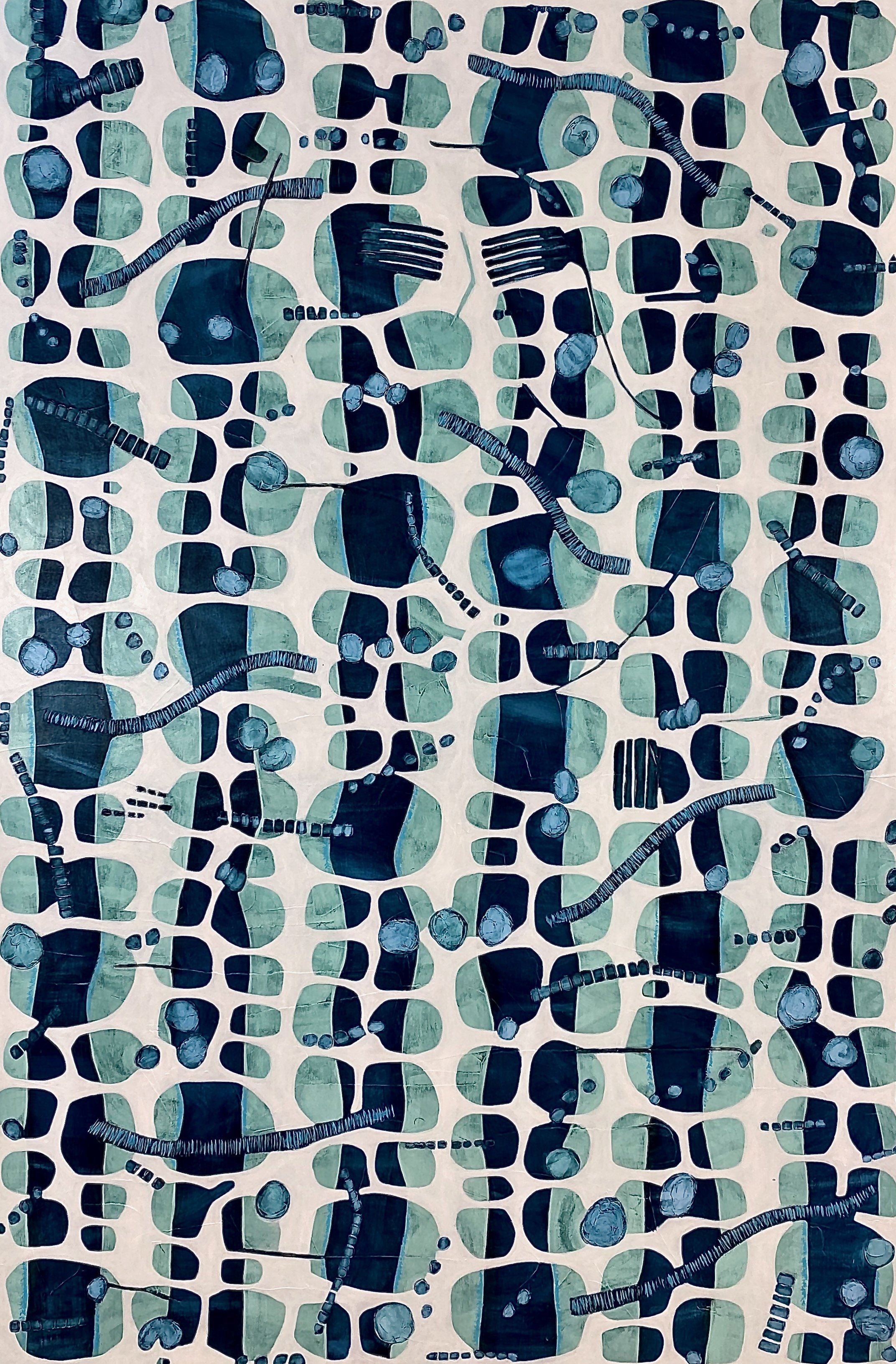 Iles Inconnues | 72x48 inches | acrylic & gesso on canvas