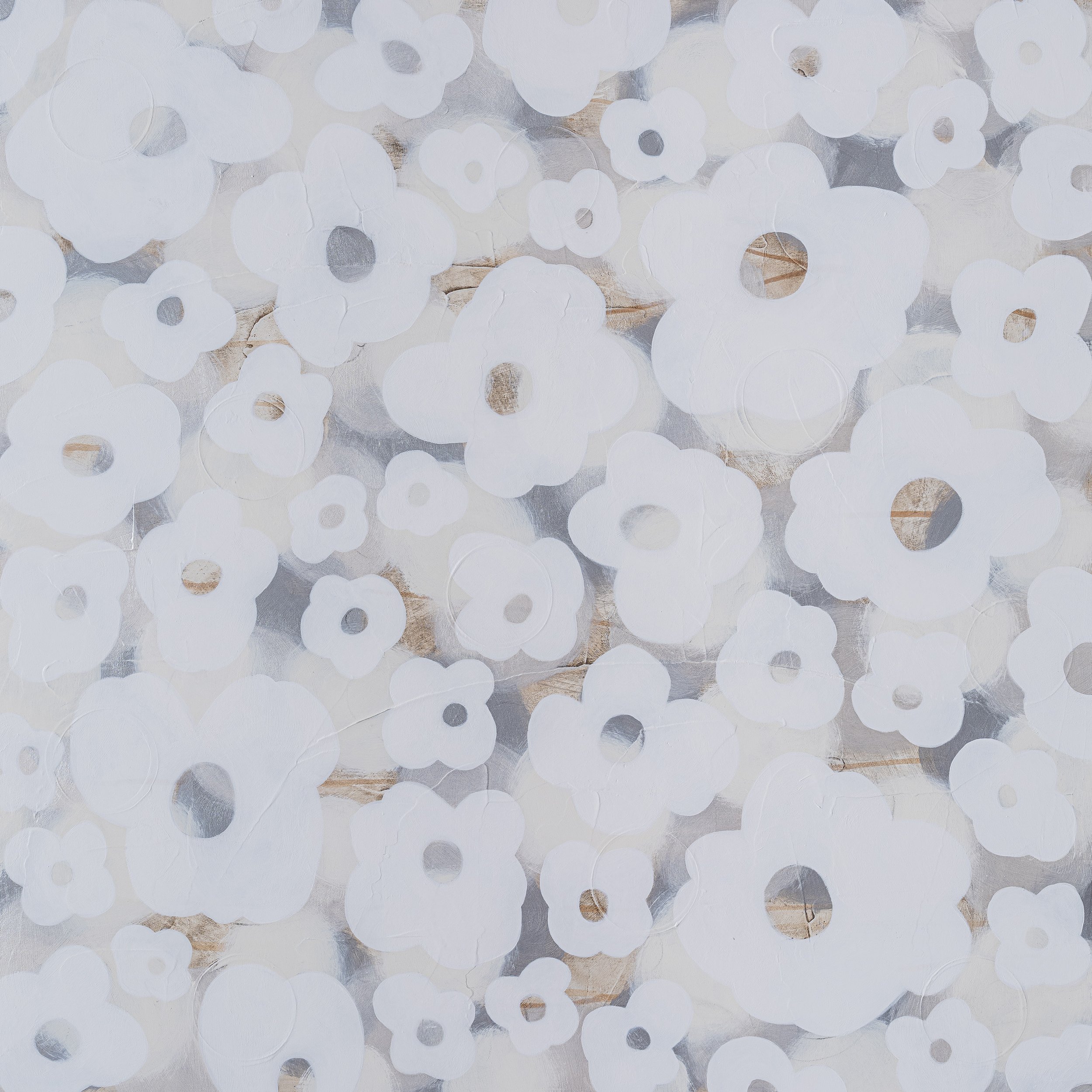 Flower Clouds | acrylic & Persian tea on panel | 30x30 inches