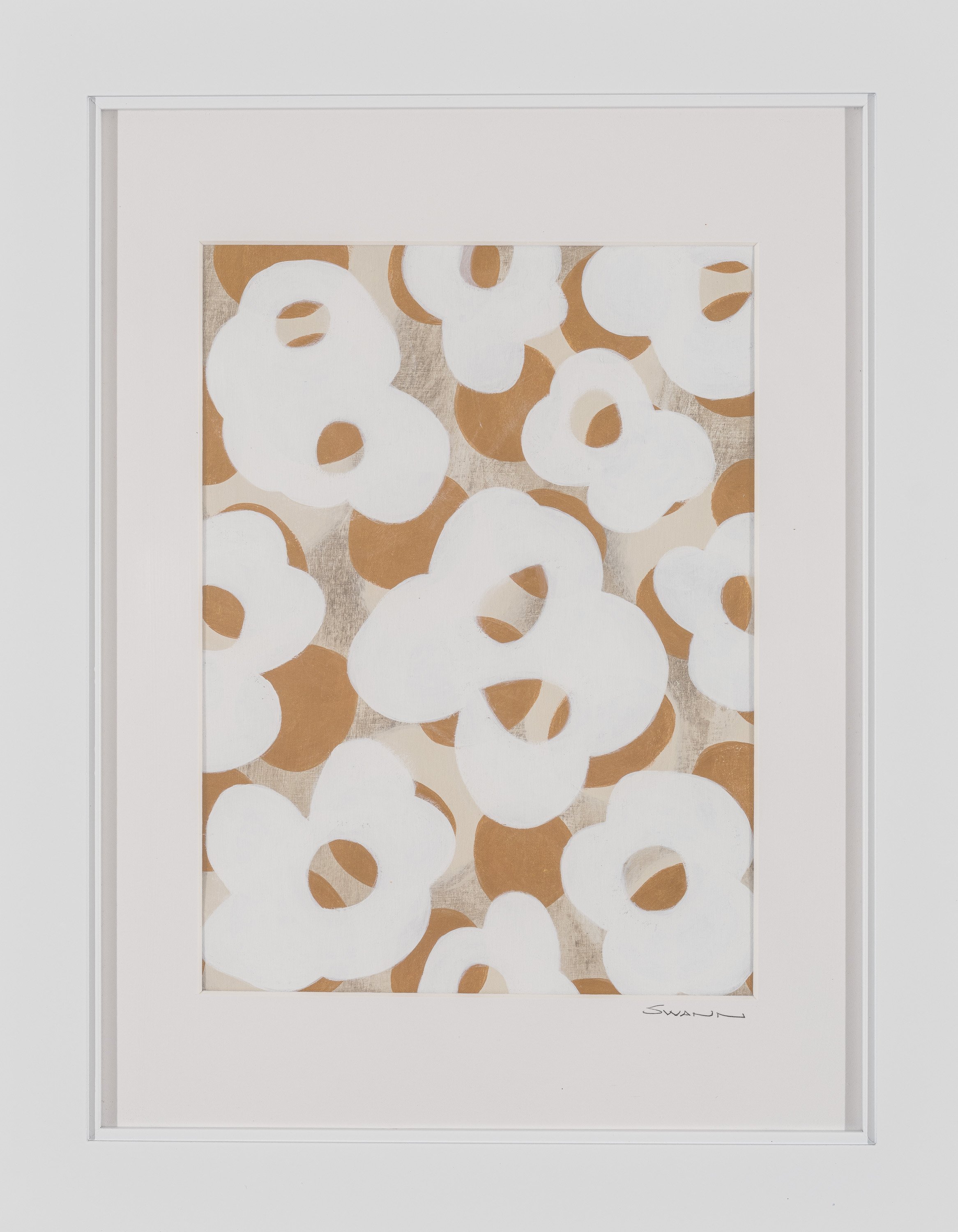 Flower Series #5 | acrylic gesso on canvas | 12x9 inches (unframed) | 19x15 inches(framed)