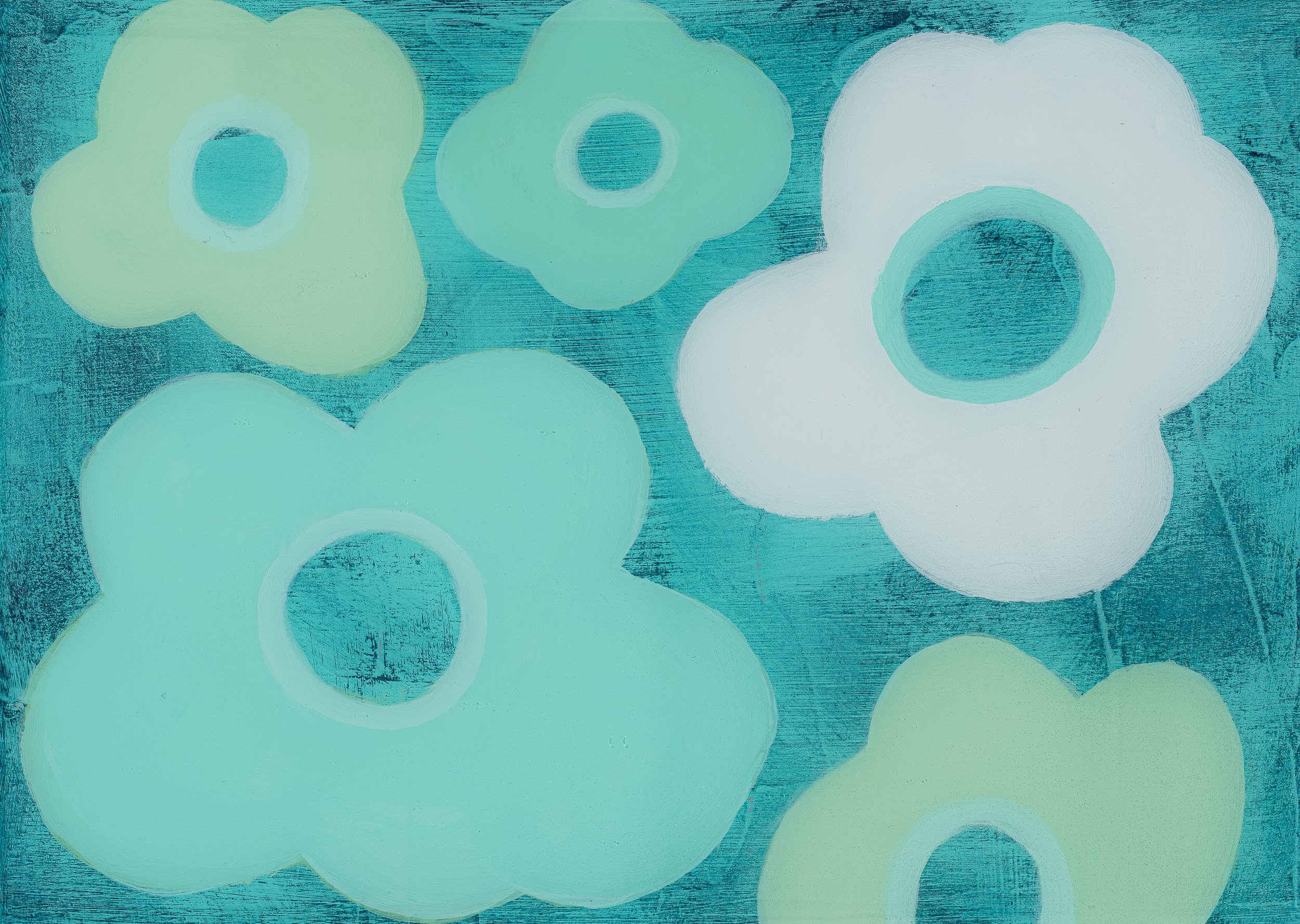 Petit Swann #6 | acrylic & resin on panel | 4x7 inches