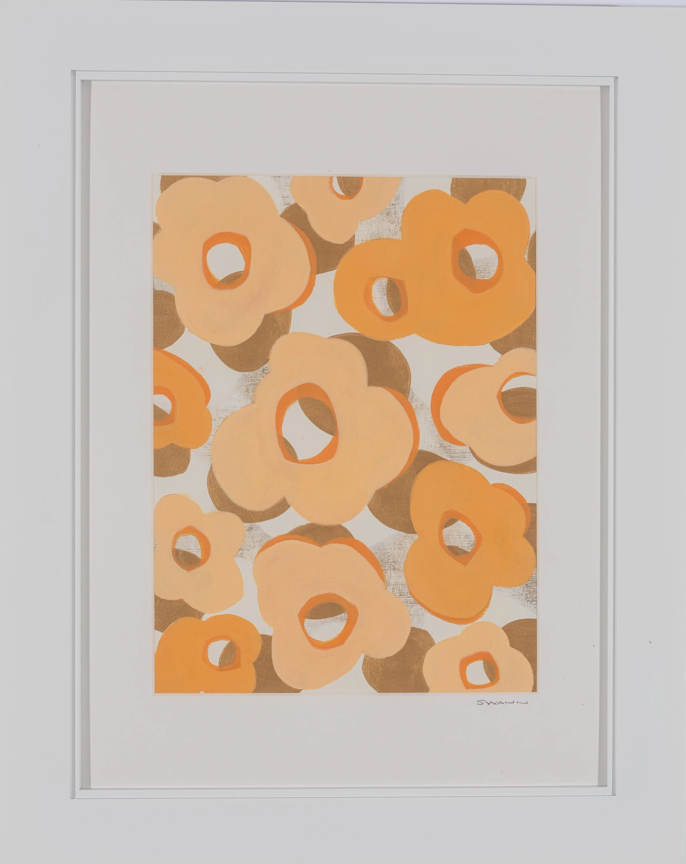 Flower Series #8 | acrylic on paper | 12x9 (unframed) | 19x15 (framed)