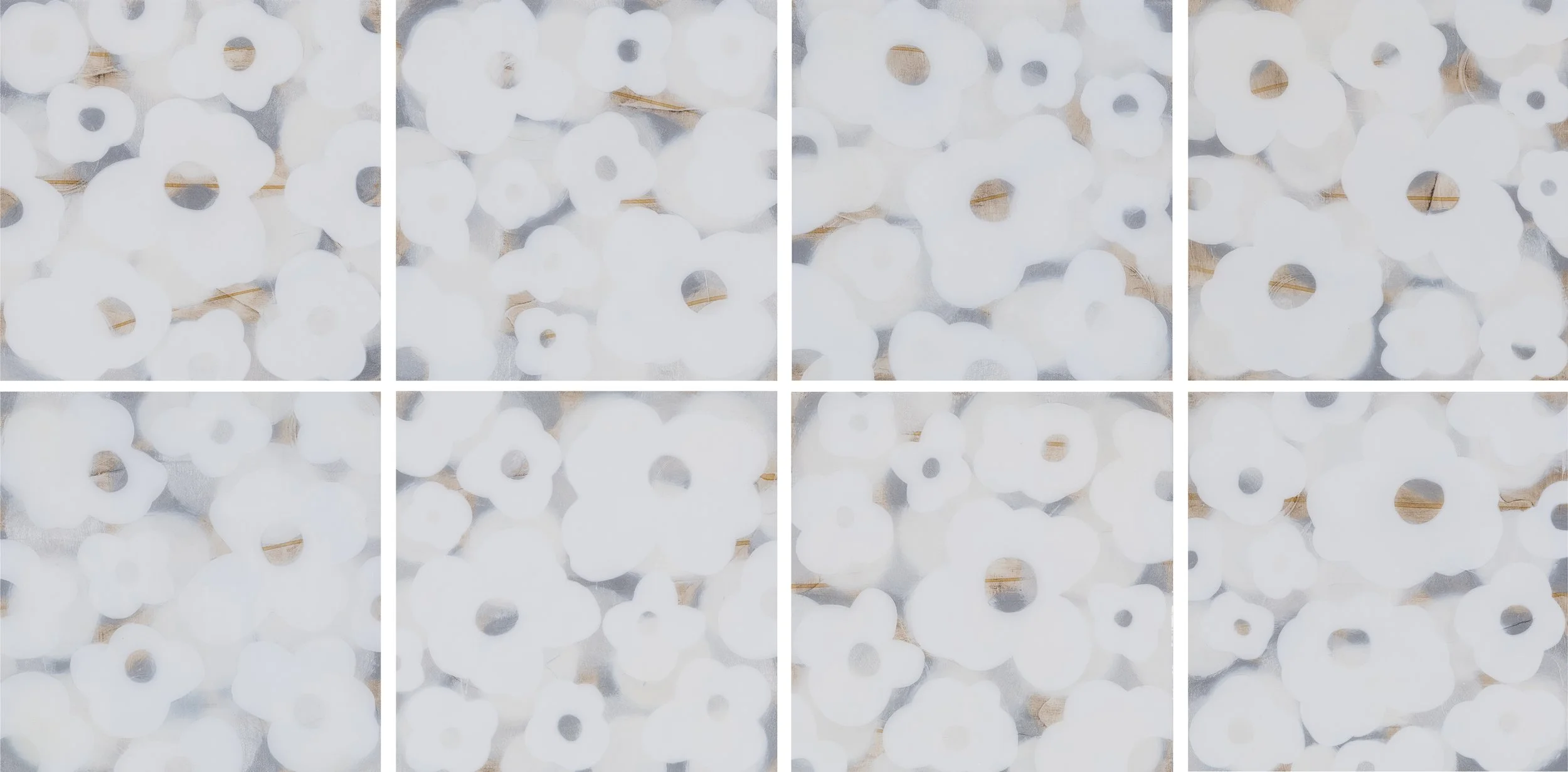 Flower Clouds | acrylic & resin on panel | 24x48 inches (SOLD)