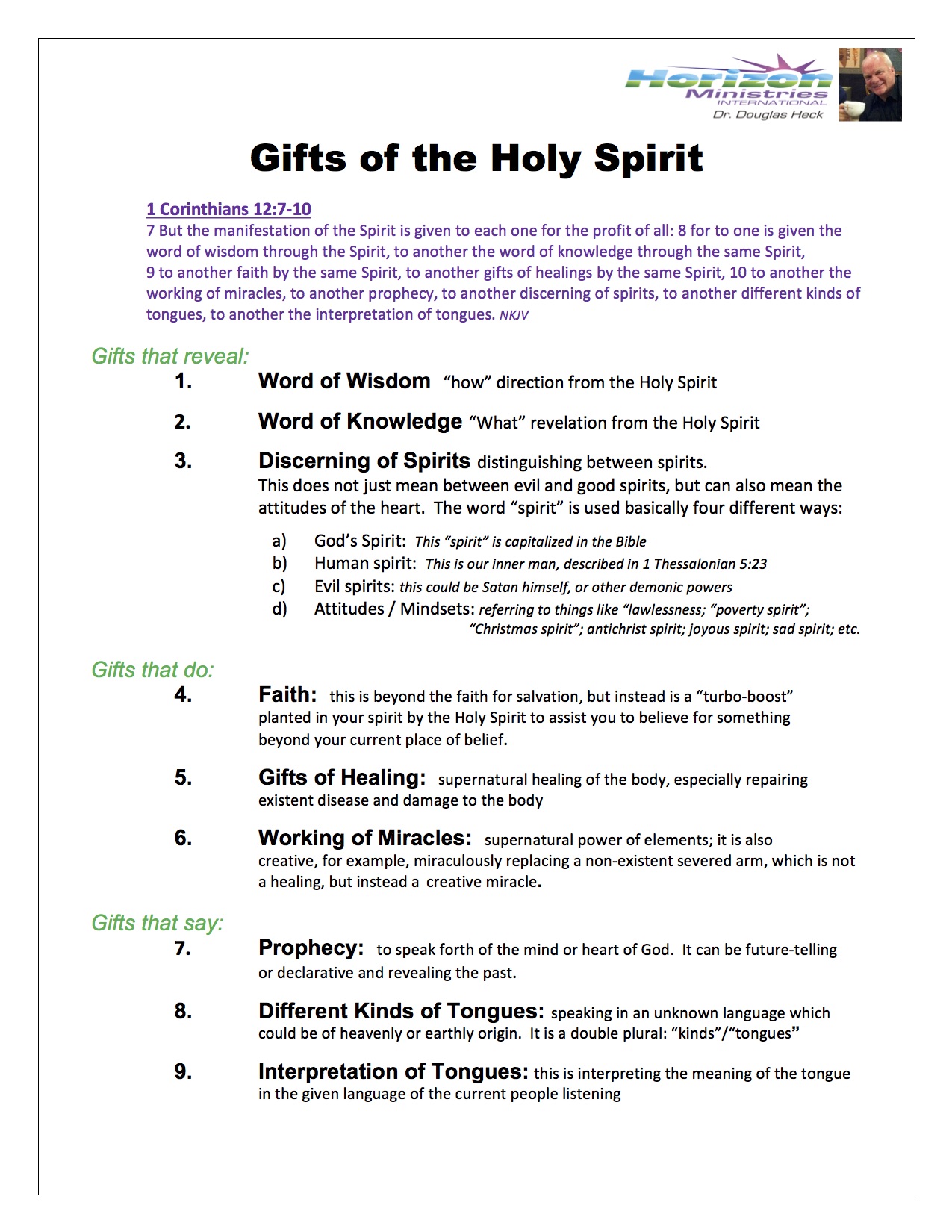 Orphan Spirit Chart