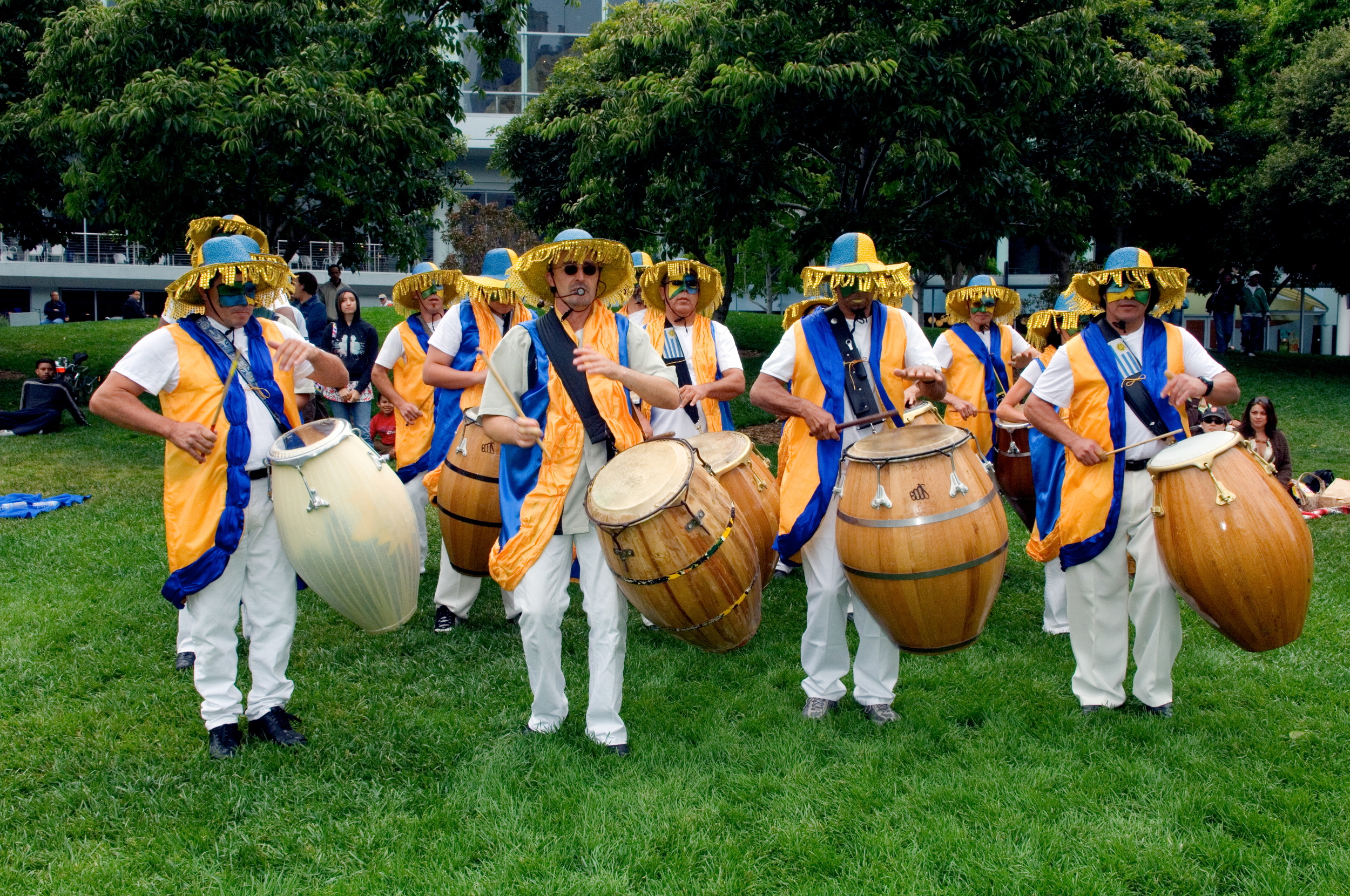 Edgardo Cambon and his troupe of Uruguayan candombe drummers at Yerba Buena Gardens 2007.jpg