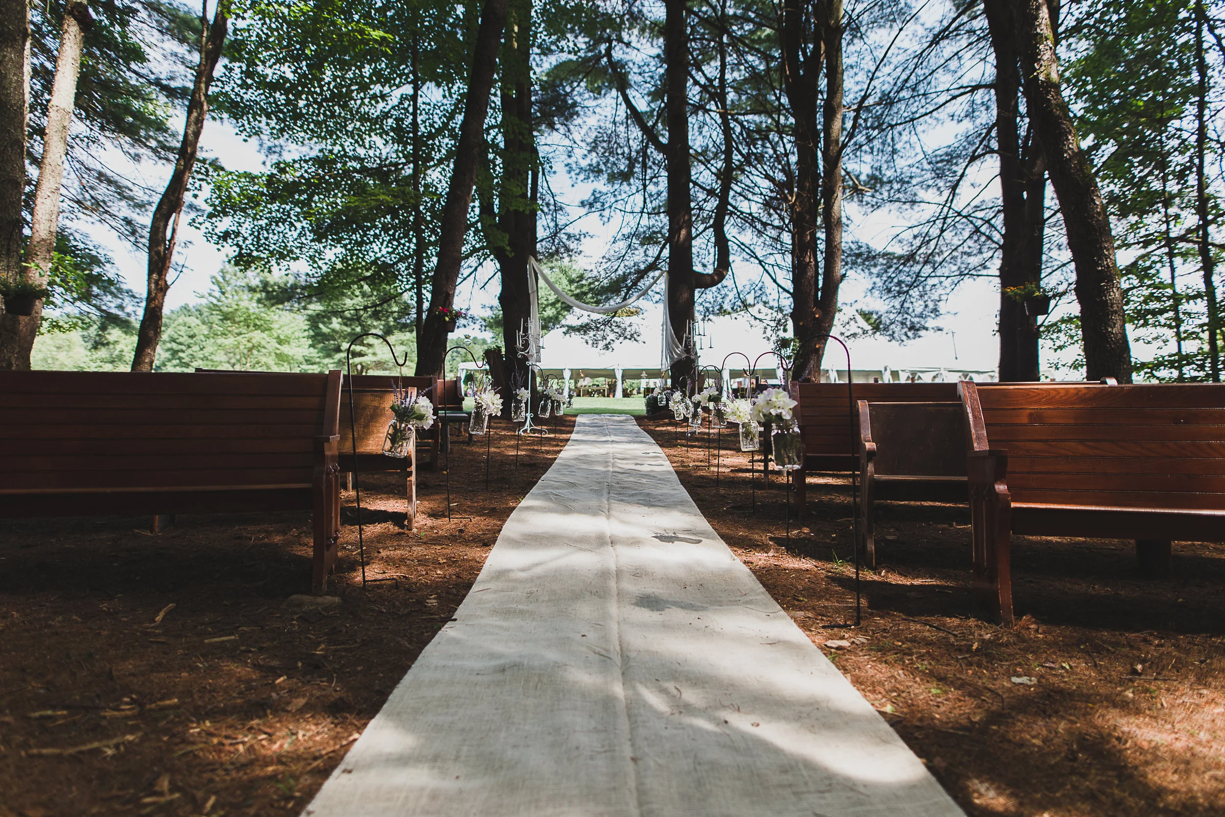 Pew, outdoor seating, outdoor wedding rentals