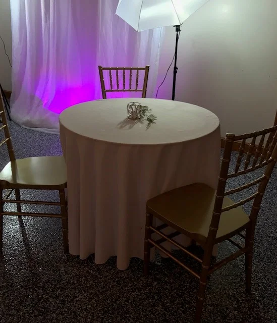 Cocktail Tables - Low Top and Uplighting Rentals