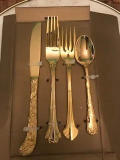 Gold Silverware rental
