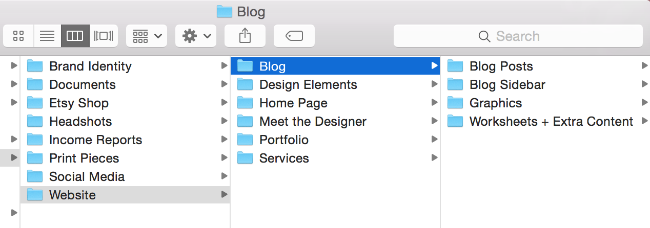A peek at how I organize my files for the blog.