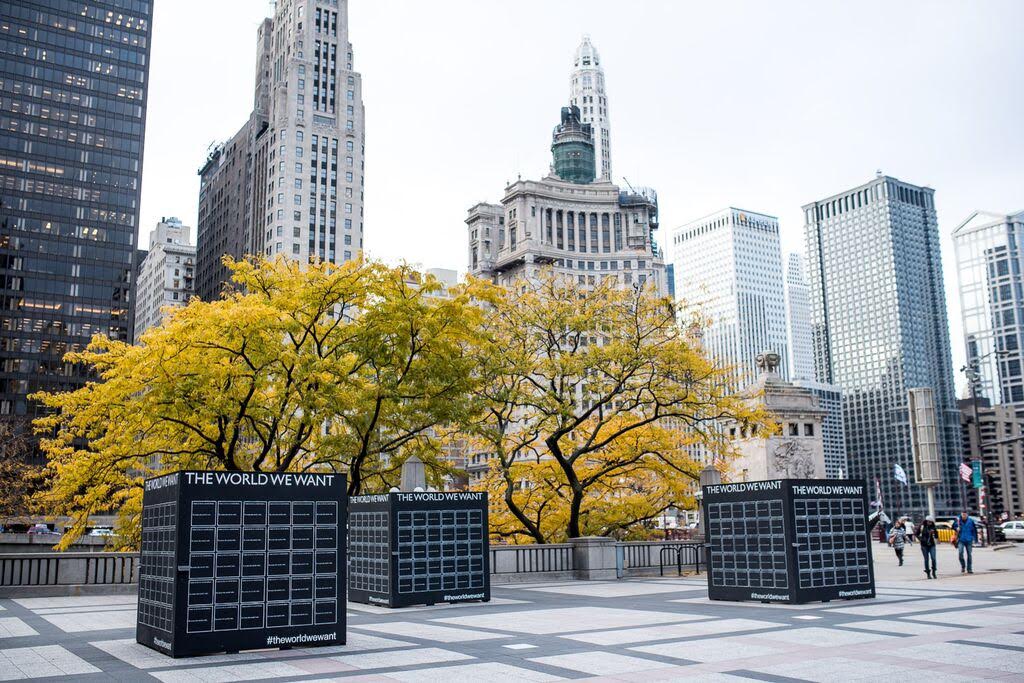The World We Want goes live in Chicago in 2014. Photo by Couple of Dudes.