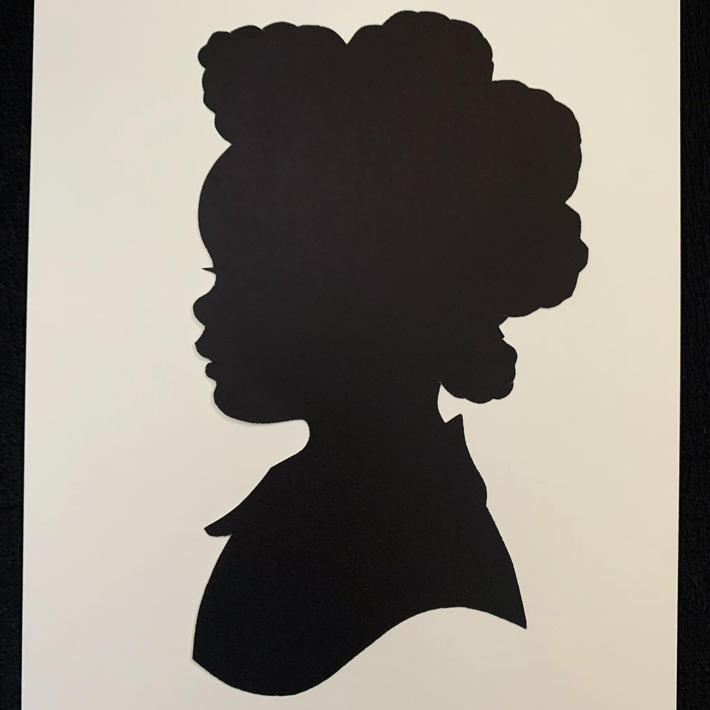 What a cutie! Silhouette portrait I hand-cut during a virtual session last week ✂️