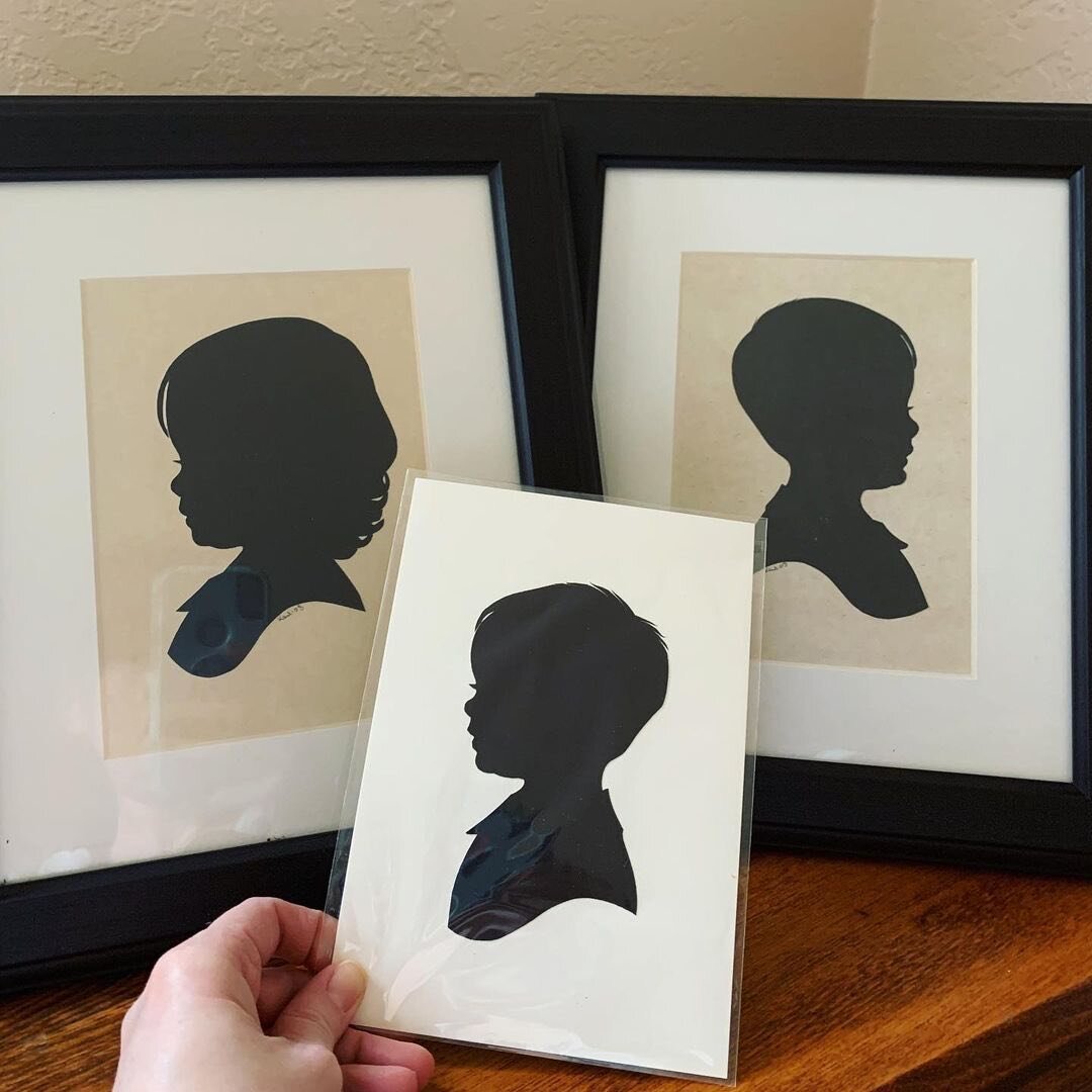 ❤️ Repost from @halcyonm - Yeeeeaaaars ago I had Ethan and Bekah&rsquo;s silhouettes cut by @cutarts as a gift for my mom. Today I received TRex&rsquo;s in the mail. He does amazing work.