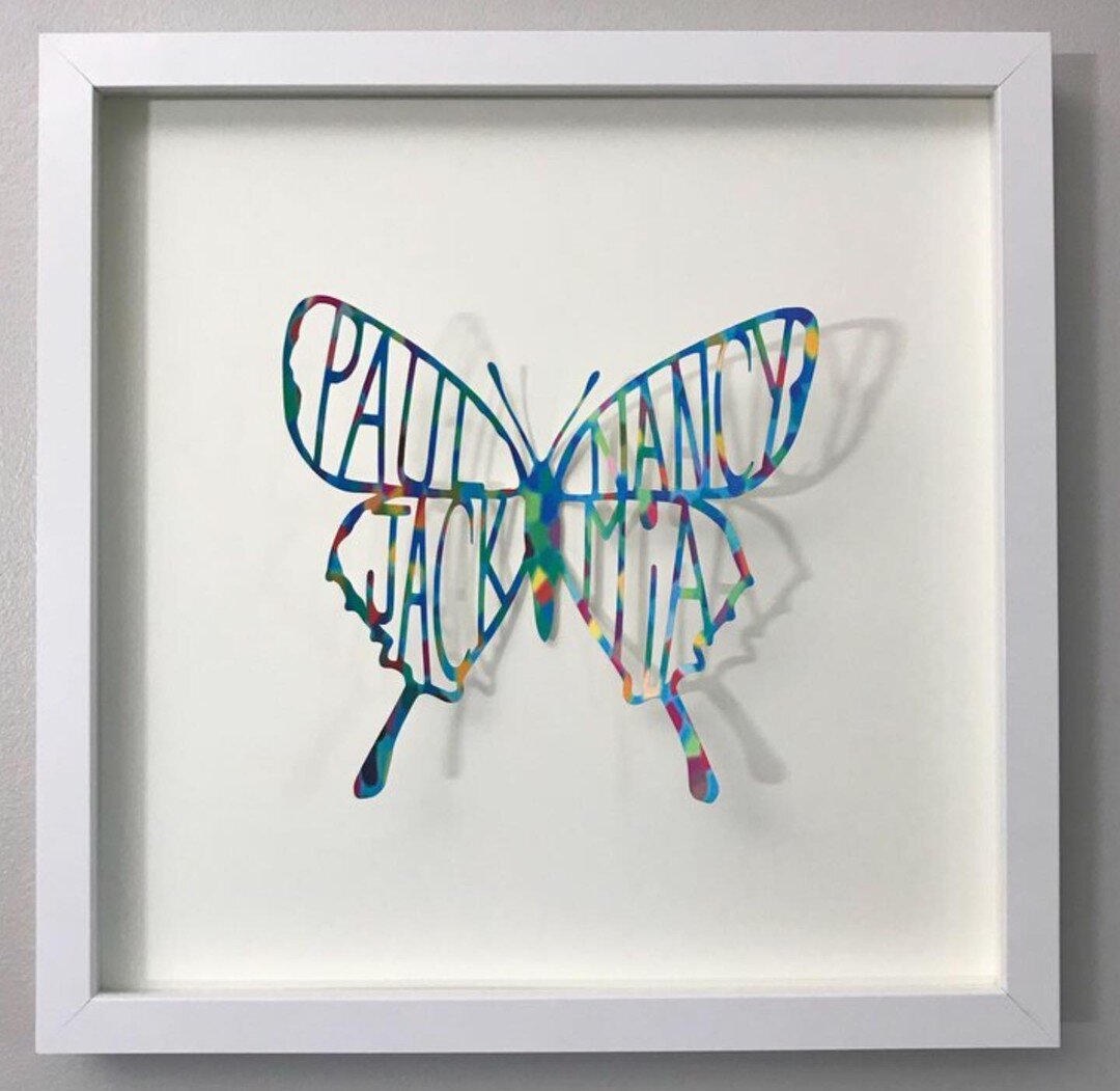 Our personalized butterflies are back just in time for Mother&rsquo;s Day! Link in bio. #butterflyart #mothersdaygift #cutarts