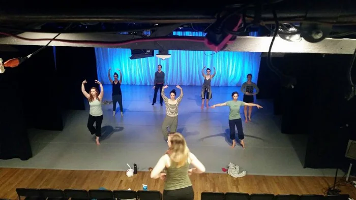 Artistic Director Holly Logan running company class prior to their inaugural show, "HUMAN". Photo courtesy of Jeremy Williams of Ampersand&Productions .