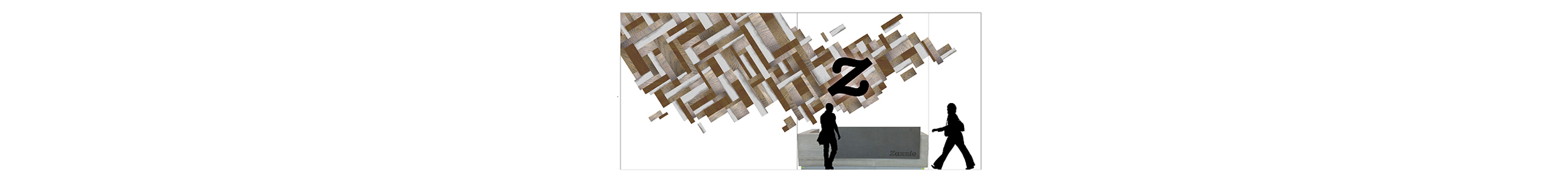 Proposed backlit wooden wall installation for Zazzle HQ 35'x15'