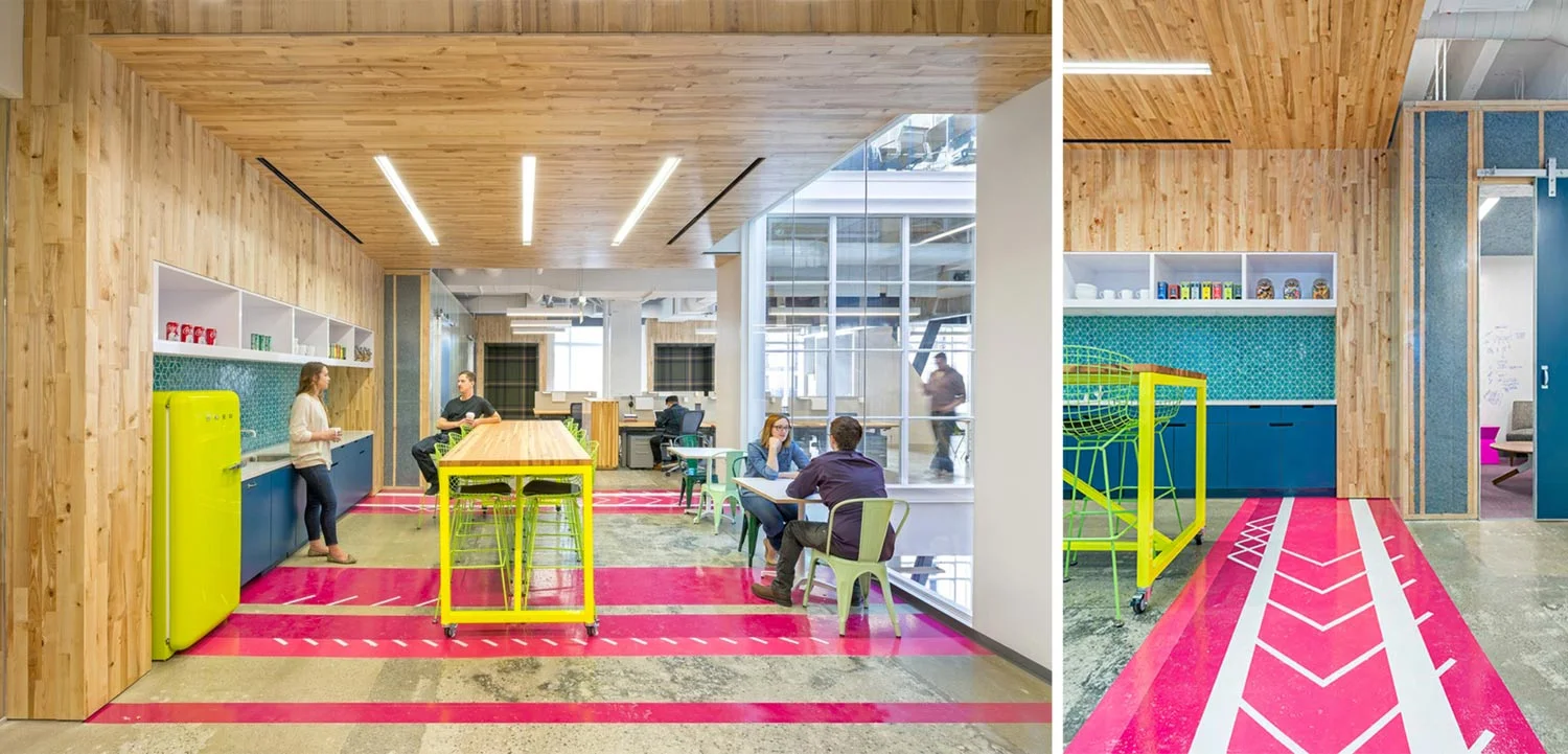 Hand painted floor graphics for Capital One Labs in San Francisco