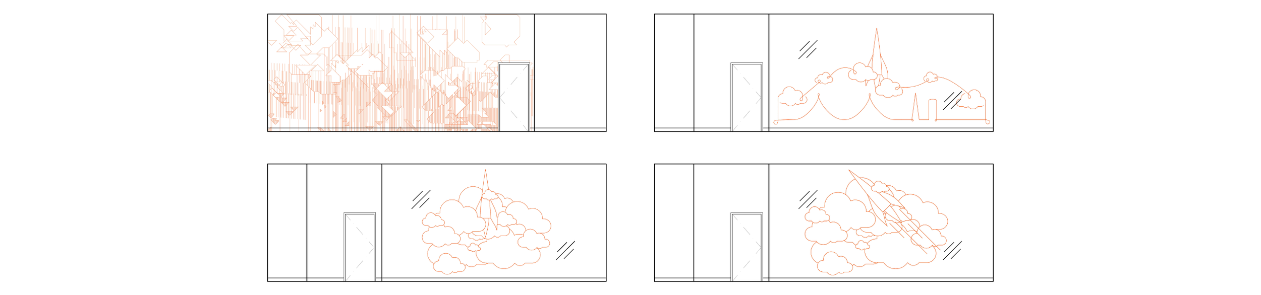 Proposed one color cut vinyl graphics on glass for Apptus HQ 45'x11'